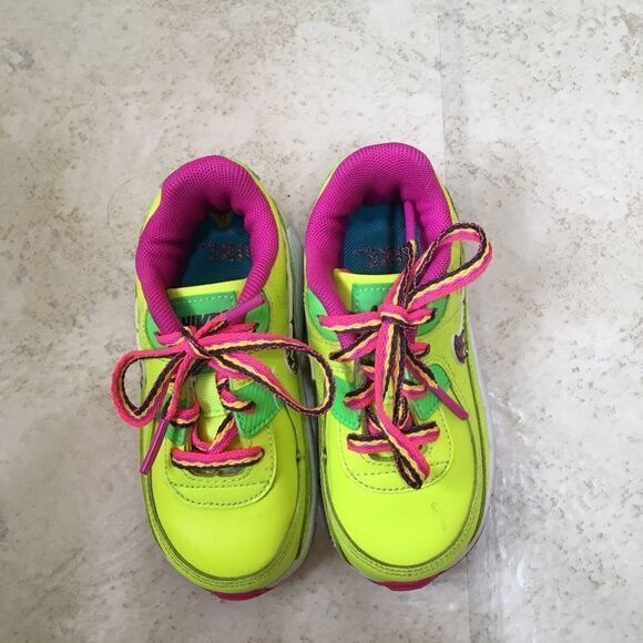 NIKE AIR MAX 90 LTR VOLT IN GREEN AND PINK‎ - Picture 6 of 6
